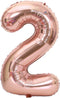 Tellpet Number 2 Balloon, 40 Inch, Rose Gold