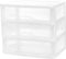 BYCY Plastic Stackable Storage with 3 Drawers, White Makeup Organizer for Bathroom, Desk, and Easy Assembly