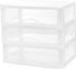 BYCY Plastic Stackable Storage with 3 Drawers, White Makeup Organizer for Bathroom, Desk, and Easy Assembly