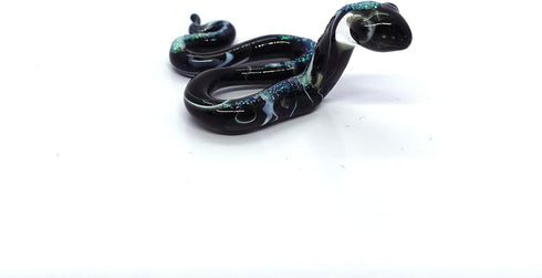 Snake Tiny Micro Figurines, Hand Blown Glass Art Reptiles Collectible Gift for Home Décor