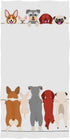 Naanle Small Dogs Front and Back Border Set, Soft Guest Hand Towels for Bathroom, Hotel, Gym, Spa (White, 16" x 30")