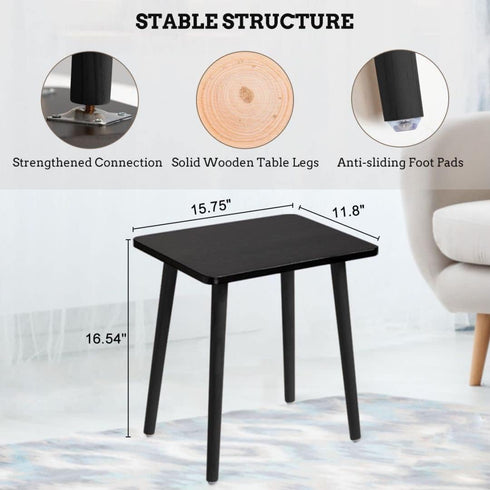 FORAOFUR Side Table, Modern Accent End Table with Wooden Legs, Easy to Assemble Mini Living Room Table for Sofa
