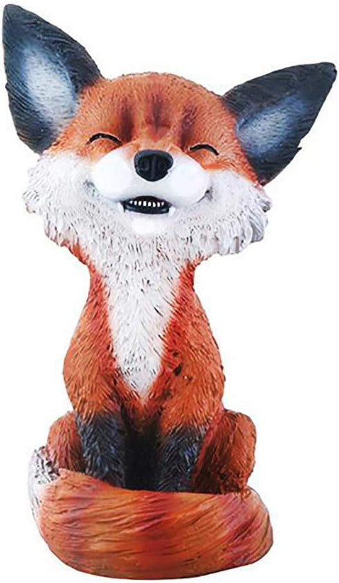 Mulandd YTC Brown and Black Smiling Fox TeeHee Themed Decorative Figurine Statue