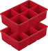 Houdini Large Cube Silicone Tray Ice Mold, 2 Pack, RED, 5257595