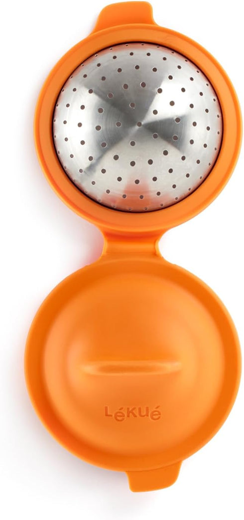 Lekue Poached Egg Maker, Poached Egg Cooker Set of 2, Orange