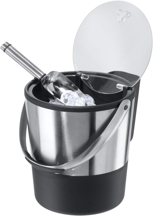 Oggi Insulated Ice Bucket, 4 Quart / 3.8 L, Black Stainless Steel
