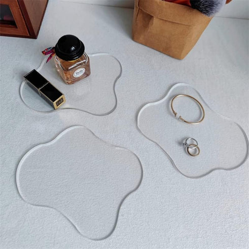 Set 2 of Acrylic Cup Coaster,Ins Irregular Coaster,Acrylic Drink Coasters for Dining Room Living Room Patio Coffee