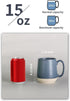 15 Set 4 Set Hasense Ounce Porcelain Coffee Mugs of with Large Handle Perfect for Coffee, Tea, Milk, Chocolate