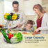 Auledio 2-Tier Countertop Fruit Vegetables Basket Bowl Storage with Banana Hanger, Black, 64 ounces