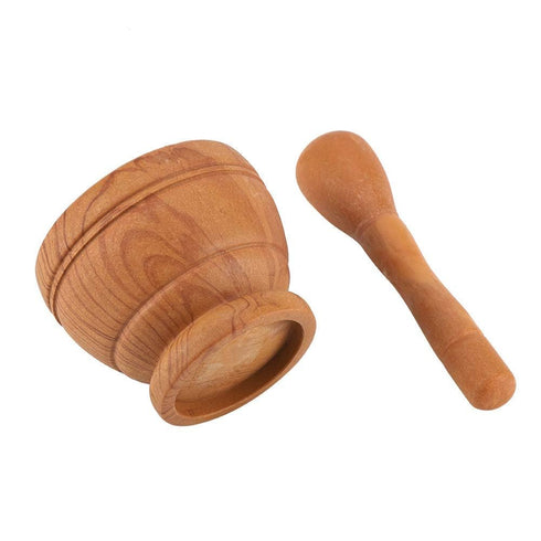 Premium Manual Mortar and Pestle Set, PP Pestle & Mortar Spice Grinder, Kitchen Bowl Smashing Tools (Wood Color)