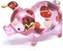 Handmade Mini 2" Blown Glass Pig Figurine, Pink with 22K Gold Accents, Unique Gift Ideas and Decor No.2