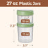 2 Pack 27 oz, ComSaf Overnight Oats Containers with Lids Plastic Yogurt Parfait Cups with Folding Spoons to Go, Salad