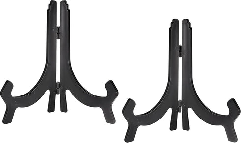 uxcell 2pcs 10" Black Plastic Folding Easel Plate Holder for Decorative Picture Frame Display