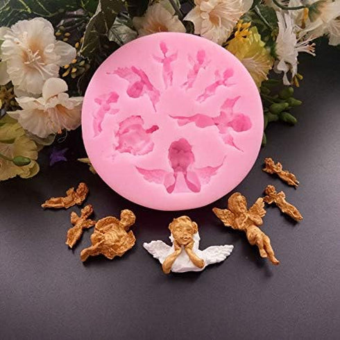 8 Sizes Shapes Fairy Angel Baby 3D Boy Wing Silicone Mold Tools for Chocolates Hard Candies Desserts Ice Soap Baking
