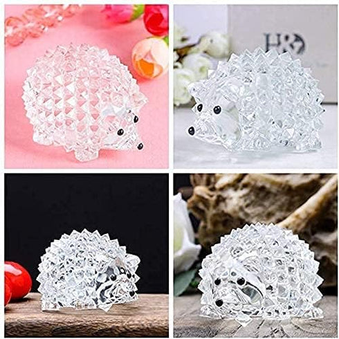 H&D HYALINE & DORA Cut Clear Crystal Hedgehog Animal Figurine - Glass Ornament Collection