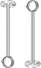 10 Inch Ceiling Curtain Rod Brackets - Heavy Duty Holder for 1 Inch Drape Poles, 2 Pack, Silver.
