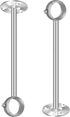 10 Inch Ceiling Curtain Rod Brackets - Heavy Duty Holder for 1 Inch Drape Poles, 2 Pack, Silver.