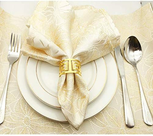 Set of 6 Napkin Rings for Dining Table Setting - Napkin Holder Rings for Holiday Party, Wedding Dinner Table Decoration