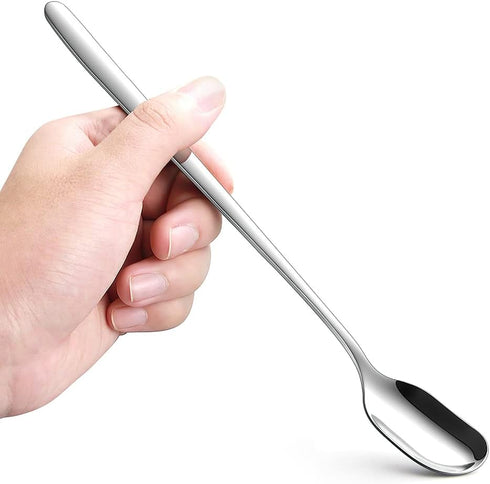 Long Handle Ice Tea Spoons - 9.1-Inch Tea/Coffee/Ice Cream Spoon - Stainless Steel Mixing Spoons, Set of 4