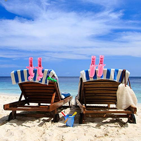 4 Pieces Beach Towel Clips, Jumbo Size Beach Chair Clips, Towel Holder for Cruise, Pool, Patio, Holiday Use (Flamingo
