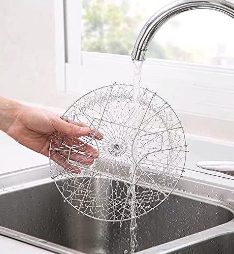 304 Stainless Steel Foldable Steam Rinse Strain Fry Basket, Kitchen Cooking Tool
