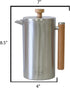 Stellar Living 34 OZ Stainless Steel French Press Coffee Maker, Double Vacuum Insulation, Matte Silver