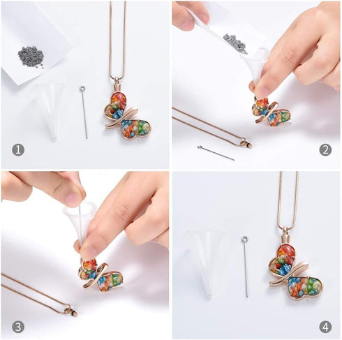 Minicremation Cremation Jewelry for Ashes - Memorial Keepsake Butterfly Necklace for Women