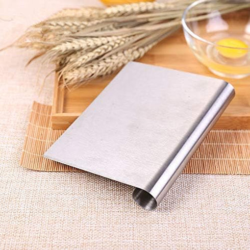 2 Pcs Stainless Steel Food Scraper and Chopper, Large Griddle Spatula Kitchen Tool Gadget, Bench Scraper with Measuring