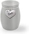 Small Miniature Dad Father Memorial Cremains Holder Container Jar, Brushed Stainless Steel, 1.5" Tall