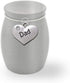 Small Miniature Dad Father Memorial Cremains Holder Container Jar, Brushed Stainless Steel, 1.5" Tall