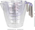 Home Basics 3 Piece Plastic Measuring Cup Set with Rubber Grip Handles, Clear