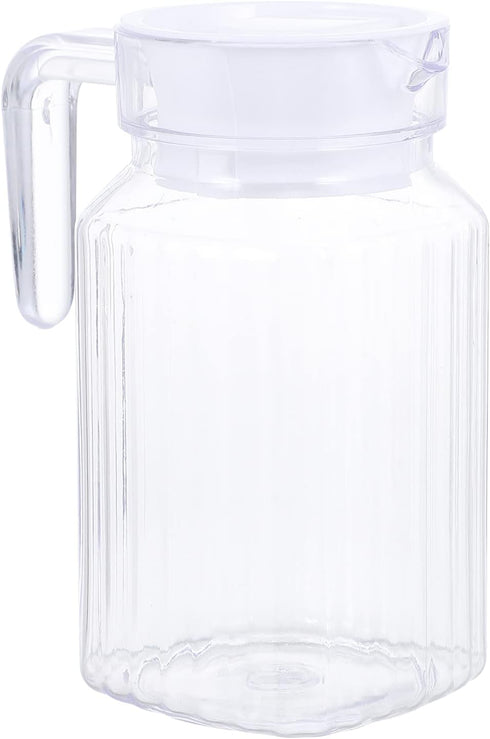 IMIKEYA Small Glass Pitcher, Clear Plastic Pitcher with Lid for Cold Water, Juice, Beverage, Home Party Supplies