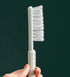 Toilet Bowl Brush and Holder Set with 2 Types of Brushes, Rubber & Silicone, Wall Mount Holder, Gray