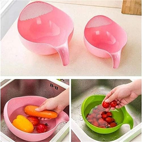 Rice Washer Quinoa Strainer, Newest Kitchen Tools with Handle for Cleaning Veggies and Fruits