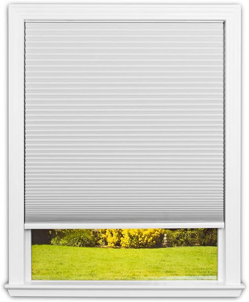 No Tools Easy Lift Trim-at-Home Cordless Cellular Blackout Fabric Shade by Redi Shade - White, 30" W x 64" L