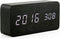 OCT17 Wooden Digital Alarm Clock - Multi-Function Smart Alarm Clock with USB Power Supply, Black
