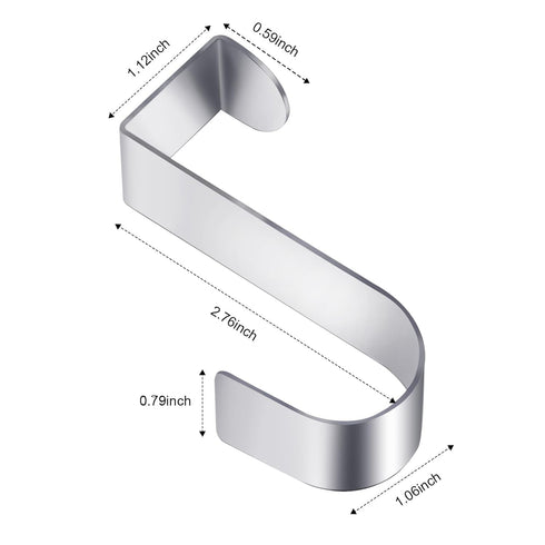 Hotop 12 Pcs Over The Cabinet Drawer Door Hooks - 1.12 Inch Sturdy Metal Z Shaped Hanger Peg for Bathroom Clothes Towel