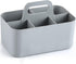 Multiuse Caddy Organizer with Handle, Stackable Plastic Bin Basket for Art Supplies, Makeup, Kitchen, Office, Grey