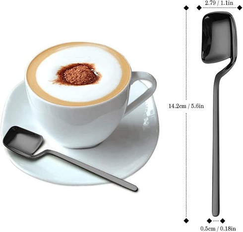 IQCWOOD Coffee Tea Spoons, Set of 6 Stainless Steel 5.6 Inch Small Espresso Spoons for Dessert, Ice Cream, Sugar, Tea