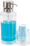 iDesign Mouthwash Dispenser Pump with Attached Paper Cup Holder Caddy, The Clarity