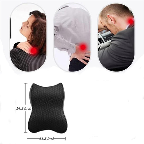 WAQIA 100% Relief14.17x11.8x3.9 (1 Pack, Car Seat Headrest Neck Rest Cushion, Car Seat Neck Pillow Pure Memory Foam