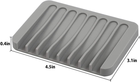 3PCS Premium Silicone Self Draining Soap Holder - Soap Saver for Shower, Bathroom, Kitchen, Easy Clean, Keep Soaps Dry