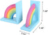 Pack 2 NIKKY HOME Wooden Rainbow Book Ends Non-Skid Cute Bookends Book Stoppers for Girls Home Children's Room