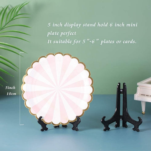Artliving 5" Black 24pcs/Set Plastic Easels Plate Display Stands Picture Frame Stand Holder