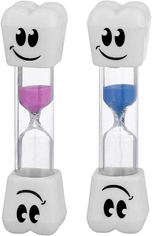 Smile Tooth 2 Minute Sand Timer, Assorted Colors (2 Pack)