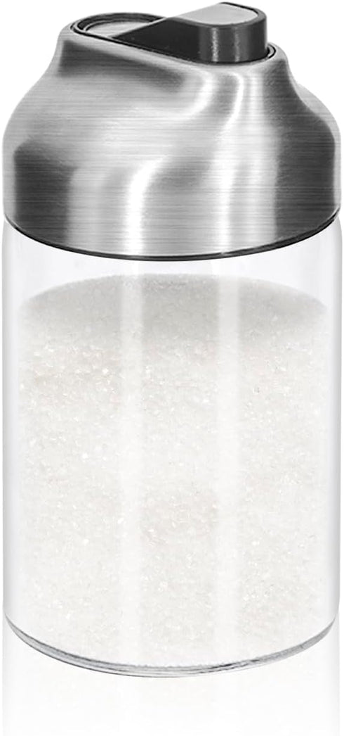 Aelga Glass Sugar Dispenser with Pour Spout, Weighted Pourer for Coffee, Tea, and Baking