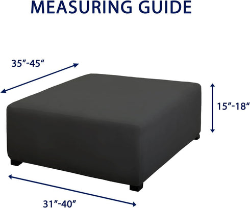 PureFit Super Stretch Form Fit Square Ottoman Cover Rectangle - Ottoman Slipcovers for Foot Stool & Folding Storage