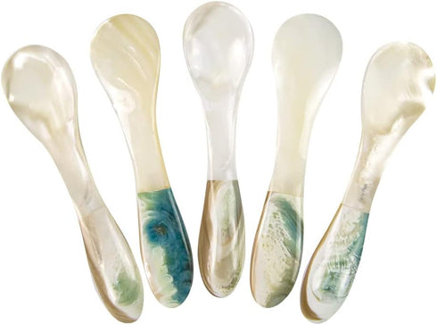 DUEBEL Mother of Pearl Caviar Spoons, 4' Luxury Handmade Spoons for Serving (5pcs)