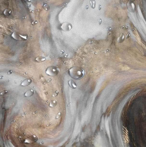 Marble Shower Curtain, Light Grey Brown Retro Style Paintbrush Colors, Waterproof Polyester Fabric (72x72 Inch)