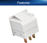 Heyiarbeit Refrigerator Door Light Switch 3Pin Universal Replacement LTK-17 Momentary NC AC 250V 0.5A, 2Pcs White